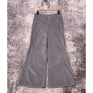 Anthropologie Pants 28 Womens Pilcro Adi Mid Rise Wide Flare Corduroy Gray